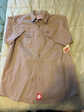 Wrangler Short Sleeve Button-Front Shirt - Light Brown